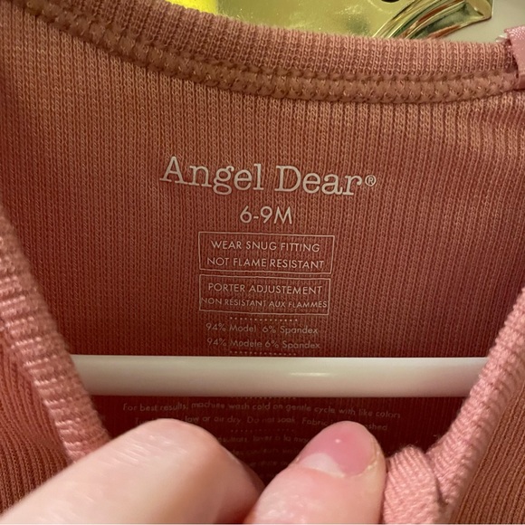 NWT Angel Dear Blush Pink Ruffle Rib Footie Pajama Size 6-9M - Picture 4 of 5